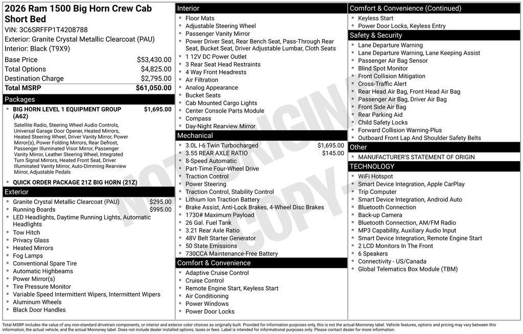 ram ram 1500 pickup 2026 3C6SRFFP1T4208788 image ram ram 1500 pickup 2026 3C6SRFFP1T4208788 image